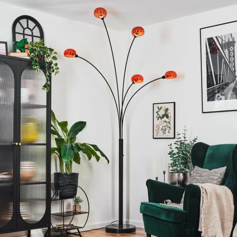 hofstein Nikkala Lampadaire Noir, 5 lumières