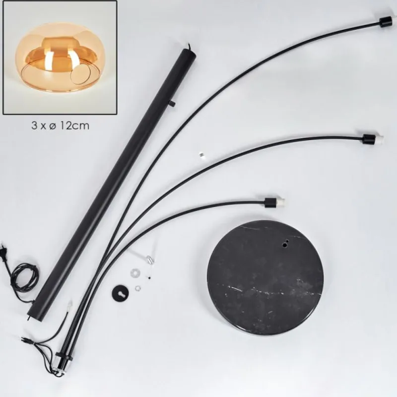 hofstein Nikkala Lampadaire Noir, 3 lumières