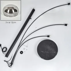 hofstein Nikkala Lampadaire Noir, 3 lumières