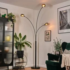 hofstein Nikkala Lampadaire Noir, 3 lumières