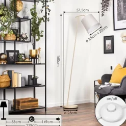 Lampes En Tissu-hofstein Nobar Lampadaire, Liseuse Beige, 1 lumière