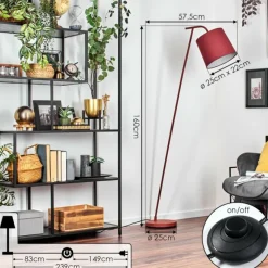 Lampes En Tissu-hofstein Nobar Lampadaire, Liseuse Rouge, 1 lumière