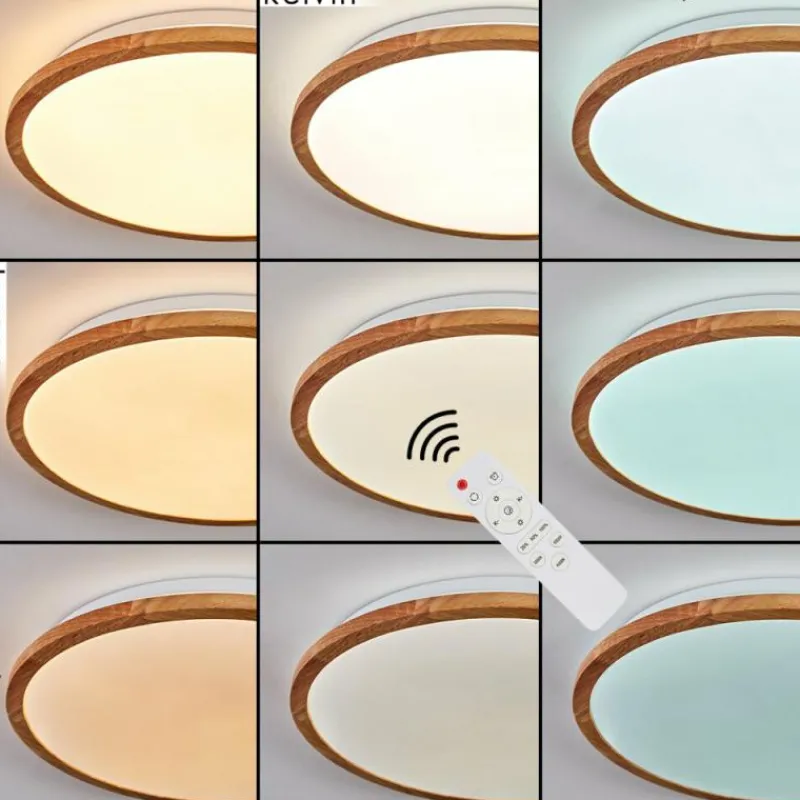 Luminaires Scandinaves-hofstein Nogueira Plafonnier, Panel LED Blanc, 1 lumière, Télécommandes