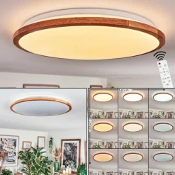 Luminaires Scandinaves-hofstein Nogueira Plafonnier, Panel LED Écru, Blanc, 1 lumière, Télécommandes