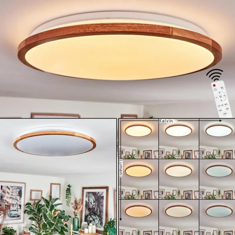 Luminaires Scandinaves-hofstein Nogueira Plafonnier, Panel LED Écru, Blanc, 1 lumière, Télécommandes