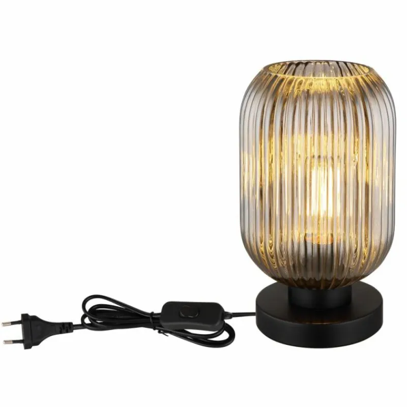 Suspension Verre Fumé-Luminaires Globo Lighting Normy Lampe à poser Noir, 1 lumière