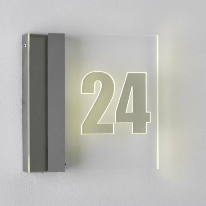 Luminaires Albert Leuchten Numéro d'adresse éclairé Albert 6006 LED Acier inoxydable, 1 lumière
