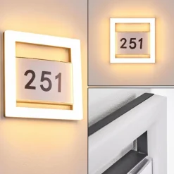 hofstein Numéro d'adresse éclairé Linna LED Blanc, 1 lumière