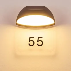 hofstein Numéros de maison éclairé Tanguro LED Noir, 1 lumière