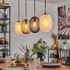 hofstein Nyberget Suspension, Boule lumineuse, Suspension Laiton, 4 lumières