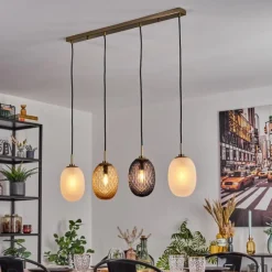 hofstein Nyberget Suspension, Boule lumineuse, Suspension Laiton, 4 lumières