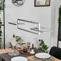 hofstein Odeon Suspension, Suspension LED Argenté, 3 lumières* Suspensions