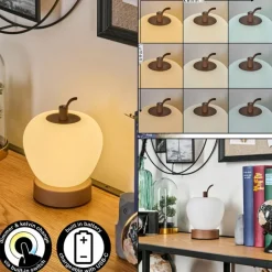 hofstein Opsaheden Lampe à poser LED Brun, Blanc, 1 lumière