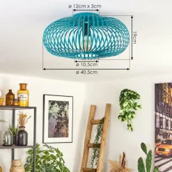 hofstein Oravi Plafonnier Bleu, 1 lumière