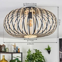 Luminaires Scandinaves-hofstein Oravi Plafonnier Noir, 1 lumière