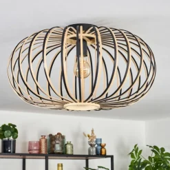 Luminaires Scandinaves-hofstein Oravi Plafonnier Noir, 1 lumière