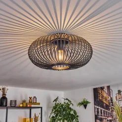 Luminaires Scandinaves-hofstein Oravi Plafonnier Noir, 1 lumière