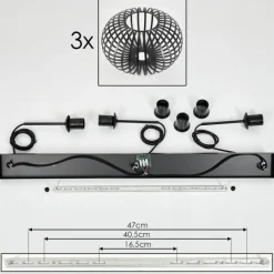 hofstein Oravi Suspension Noir, 3 lumières