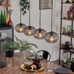 hofstein Oravi Suspension Noir, 4 lumières