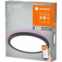 Luminaires Ledvance ORBIS Applique murale / Plafonnier LED Noir, 1 lumière, Changeur de couleurs