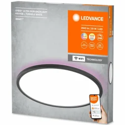 Luminaires Ledvance ORBIS Applique murale / Plafonnier LED Noir, 1 lumière, Changeur de couleurs