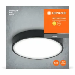 Luminaires Ledvance Orbis Plafonnier LED Noir, 1 lumière* Éclairage Led