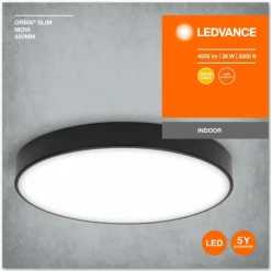 Luminaires Ledvance Orbis Plafonnier LED Noir, 1 lumière* Éclairage Led