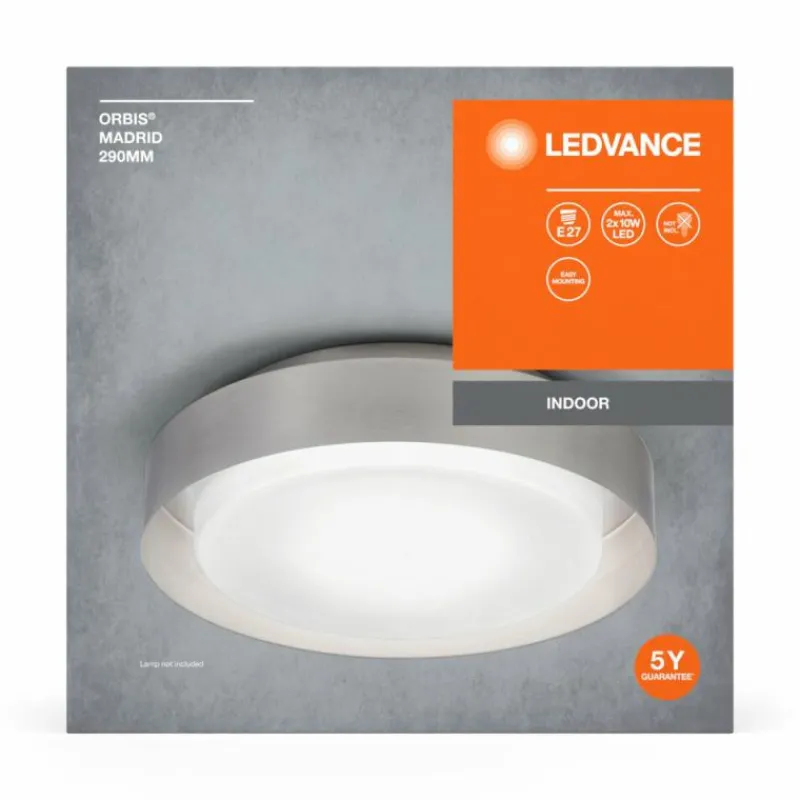 Luminaires Ledvance Orbis Plafonnier Nickel mat, 2 lumières* Plafonniers