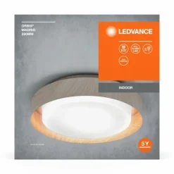 Lampes En Bois-Luminaires Ledvance Orbis Plafonnier Couleur bois, 2 lumières
