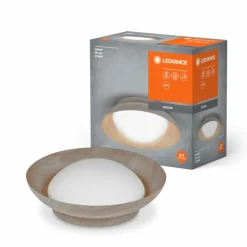 Lampes En Bois-Luminaires Ledvance Orbis Plafonnier Couleur bois, 2 lumières