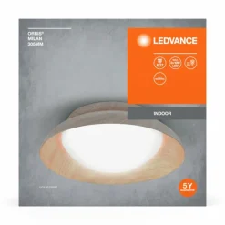Lampes En Bois-Luminaires Ledvance Orbis Plafonnier Couleur bois, 2 lumières