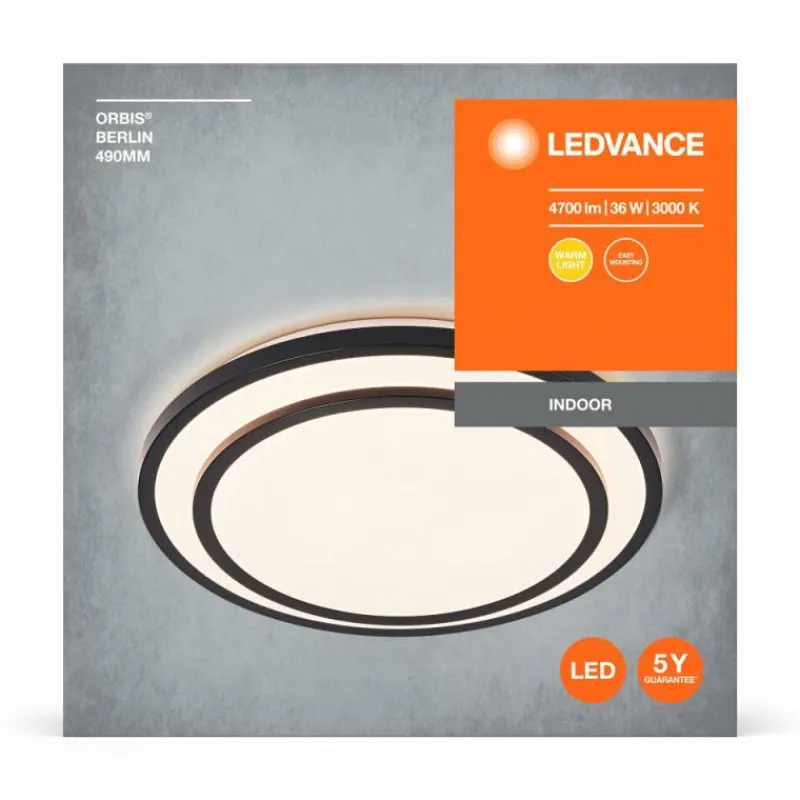 Luminaires Ledvance Orbis Plafonnier LED Noir, 1 lumière* Éclairage Led