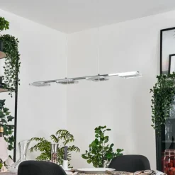 hofstein Ordal Suspension, Suspension LED Argenté, 4 lumières* Suspensions