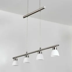 hofstein Ordan Suspension, Suspension LED Nickel mat, 4 lumières