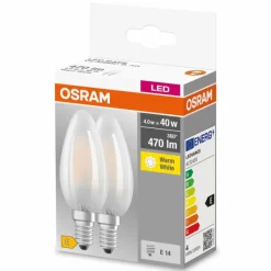 Luminaires Osram OSRAM CLASSIC B Lot de 2 LED E14 4 watt 2700 kelvin 470 lumen