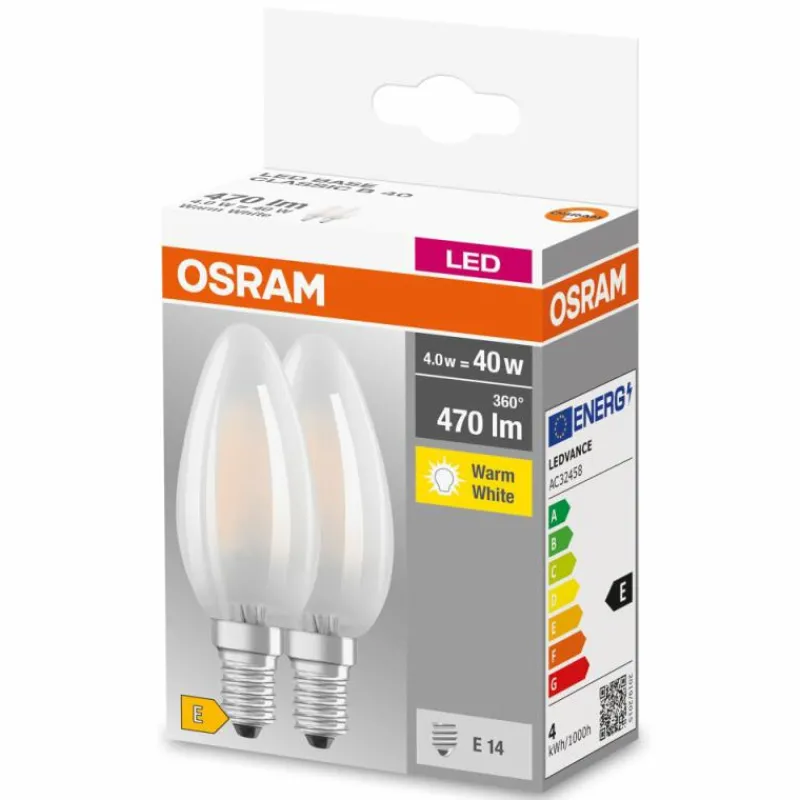 Luminaires Osram OSRAM CLASSIC B Lot de 2 LED E14 4 watt 2700 kelvin 470 lumen