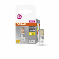 Luminaires Osram OSRAM LED BASE PIN Lot de 5 LED G9 2,6 watt 2700 kelvin 320 lumen