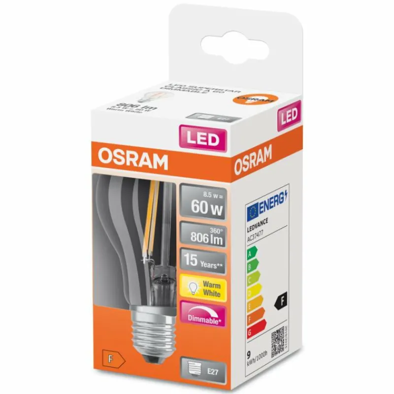 Luminaires Osram Osram LED E27 6,5 Watt 2700 Kelvin 806 Lumen