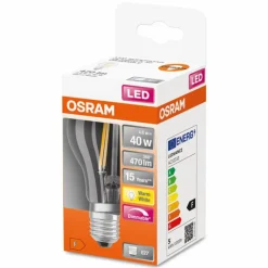 Luminaires Osram Osram LED E27 4 Watt 2700 Kelvin 470 Lumen