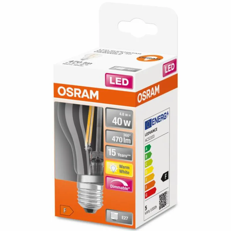 Luminaires Osram Osram LED E27 4 Watt 2700 Kelvin 470 Lumen
