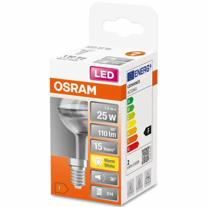 Luminaires Osram Osram LED E14 1,6 Watt 2700 Kelvin 110 Lumen