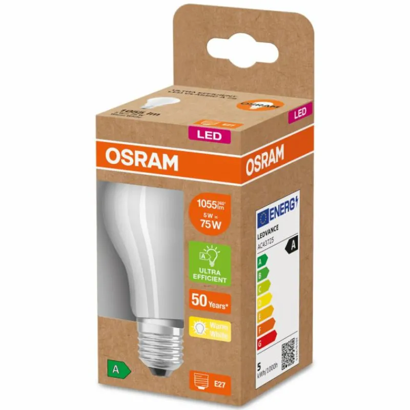 Luminaires Osram OSRAM LED E27 5 Watt 3000 Kelvin 1055 lumen