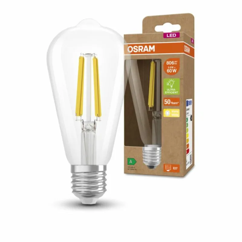 Luminaires Osram OSRAM LED E27 3,8 Watt 3000 Kelvin 806 lumen