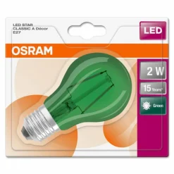 Luminaires Osram Osram LED E27 2 Watt Grün 50 Lumen