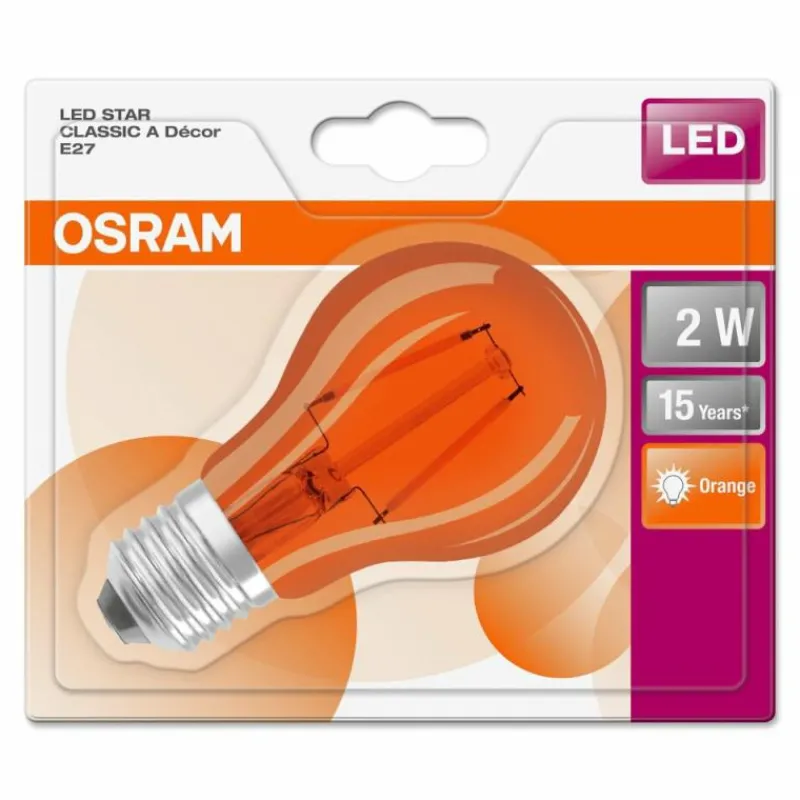 Luminaires Osram Osram LED E27 2 Watt Orange 50 Lumen