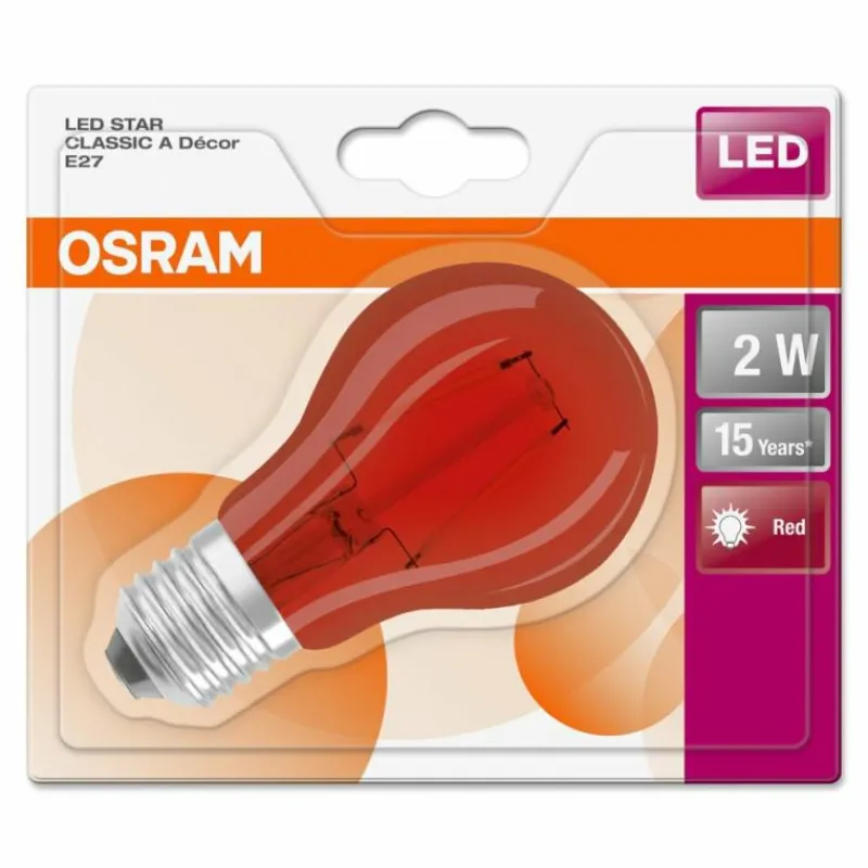 Luminaires Osram Osram LED E27 2 Watt Rot 50 Lumen