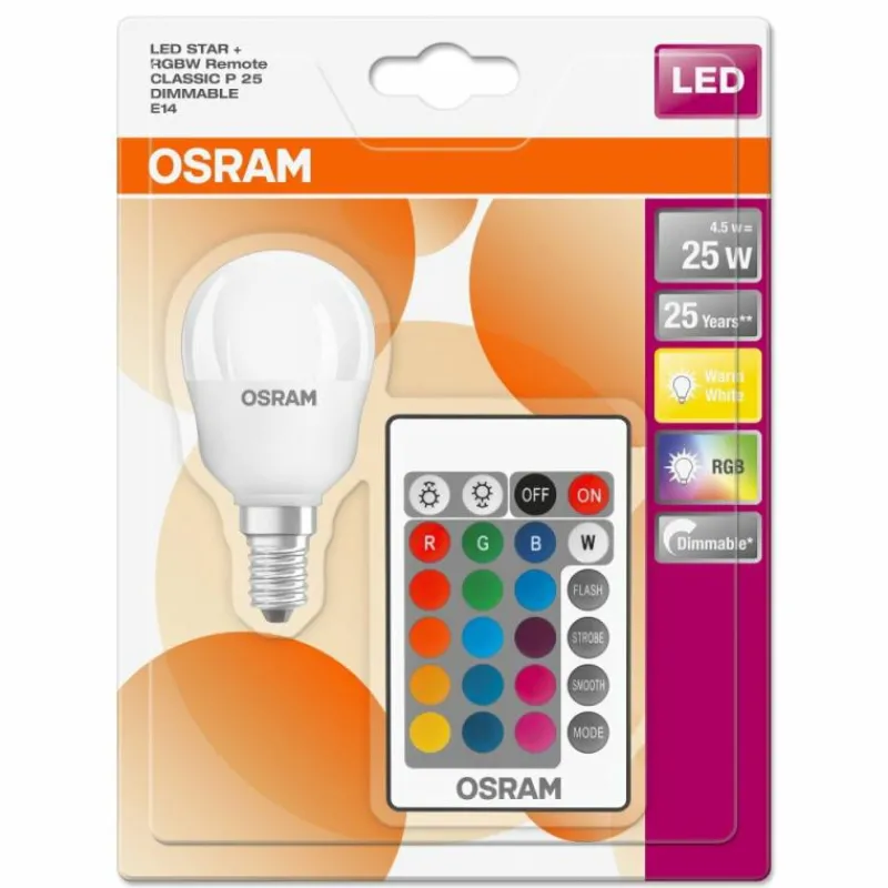 Luminaires Osram Osram LED E14 RGBW 4,5 Watt 2700 Kelvin 250 Lumen