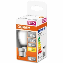 Luminaires Osram OSRAM LED Retrofit B22d 2,5 Watt 2700 Kelvin 250 lumen