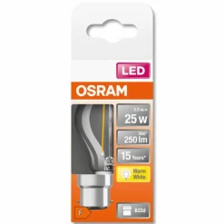 Luminaires Osram OSRAM LED Retrofit B22d 2,5 Watt 2700 Kelvin 250 lumen