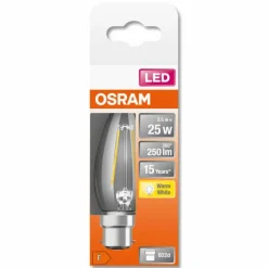 Luminaires Osram OSRAM LED Retrofit B22d 2,5 Watt 2700 Kelvin 250 lumen